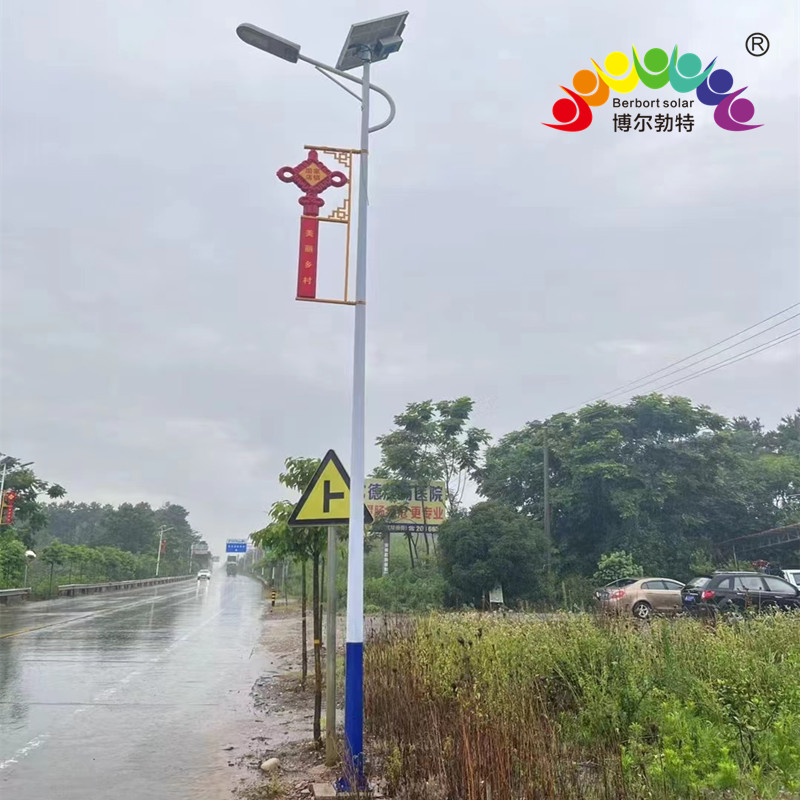 热镀锌灯杆 LED中国结太阳能路灯批发厂家博尔勃特