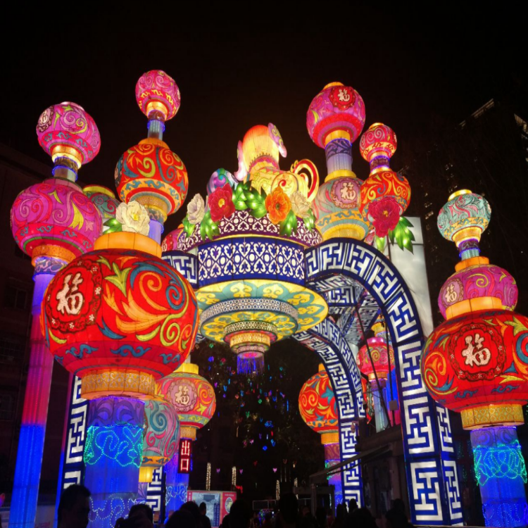 中华彩灯设计 景区花灯 春节彩车支持设计安装