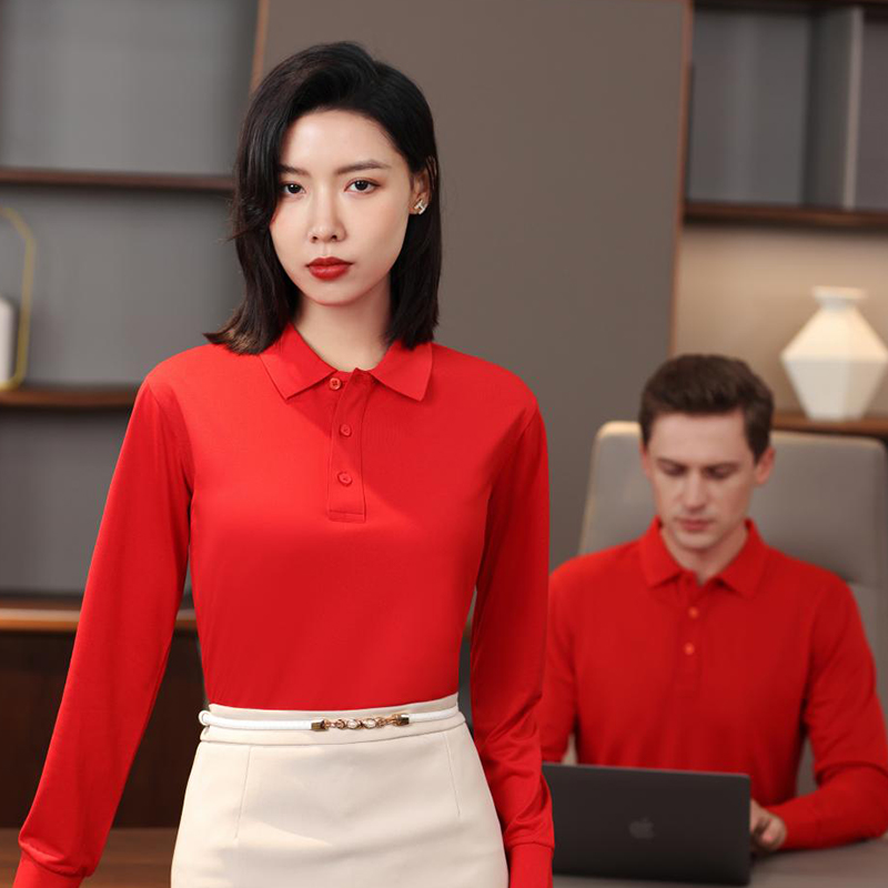 秋冬长袖男女polo衫竹纤维翻领印字logo团体班服广告衫厂生产定制