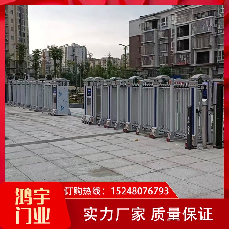 鸿宇门业 电动门 平开广告小门 智能电动伸缩门 呼市铝合金收缩门