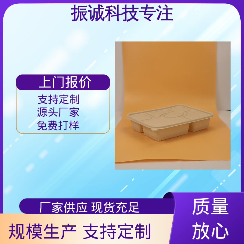 振诚科技 一次性打包盒 加厚 可冷藏 一荤两素套餐碗