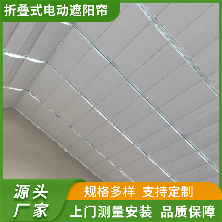 户外阳光房遮阳帘 折叠式电动天棚帘 遮阳防晒