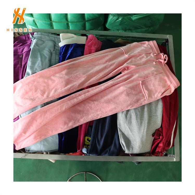 旧衣服出口 松紧休闲运动裤女款弹力裤second hand cotton pants