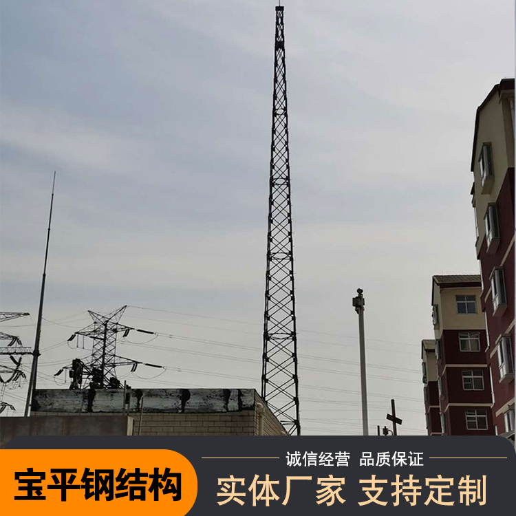 圆钢避雷塔 独管塔 楼顶避雷针塔 避雷线塔 宝平厂家定制