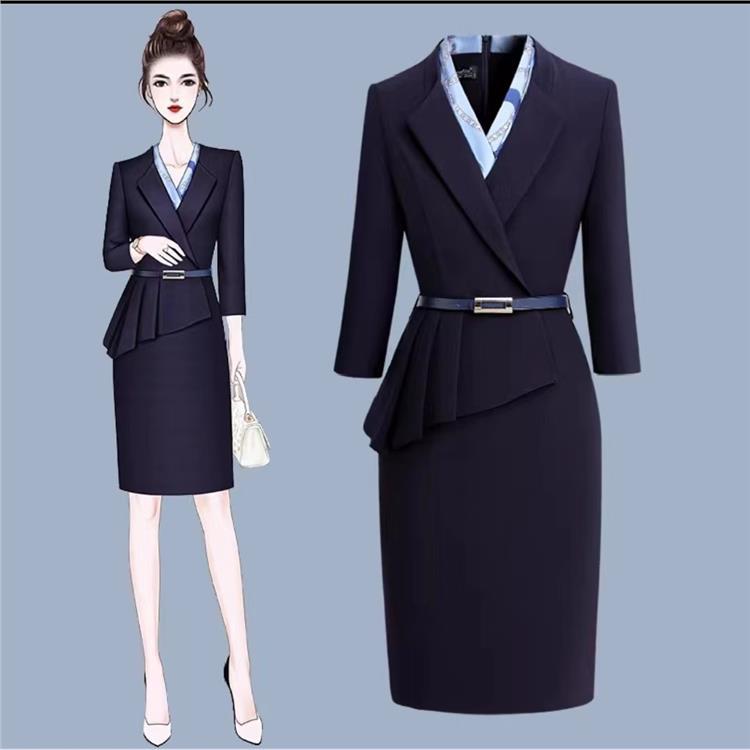 豪派服饰穿着合体西装套装女西服定做干练工装源头厂家