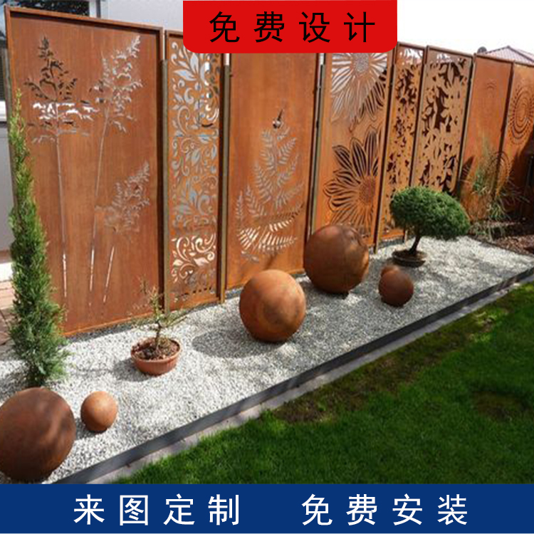 锈钢板幕墙耐候钢建筑 耐侯钢板标识耐候钢平面剪影雕塑造型