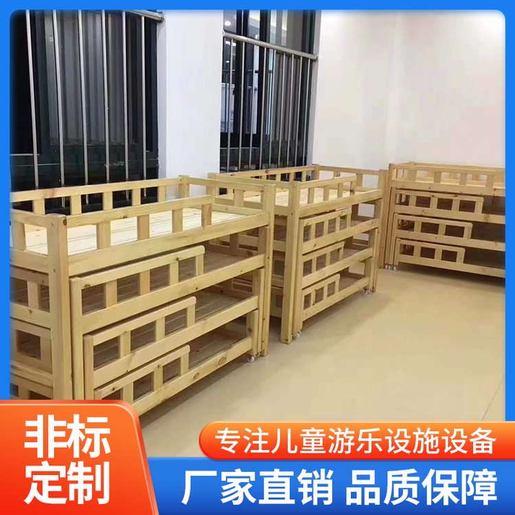 幼儿园使用环保安全实木儿童床 学校高低上下床 钢制学生双层床