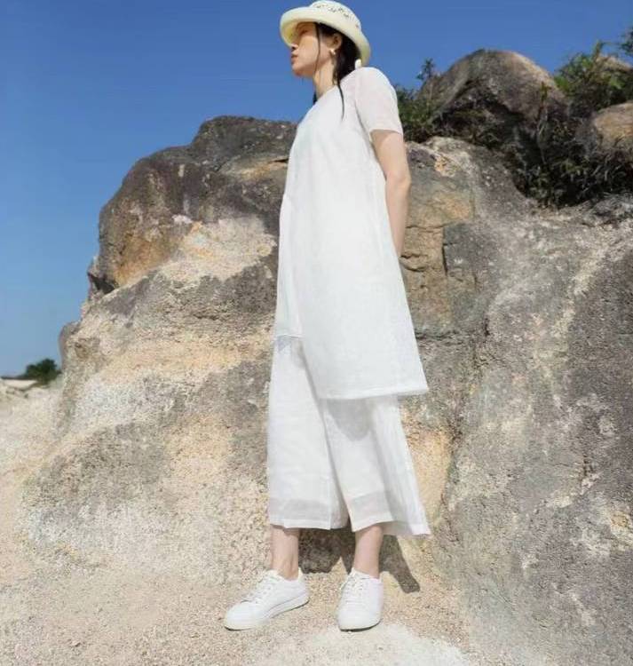 棉麻休闲女装品牌栀子花开夏 服装专柜货源 大码女士专柜货源