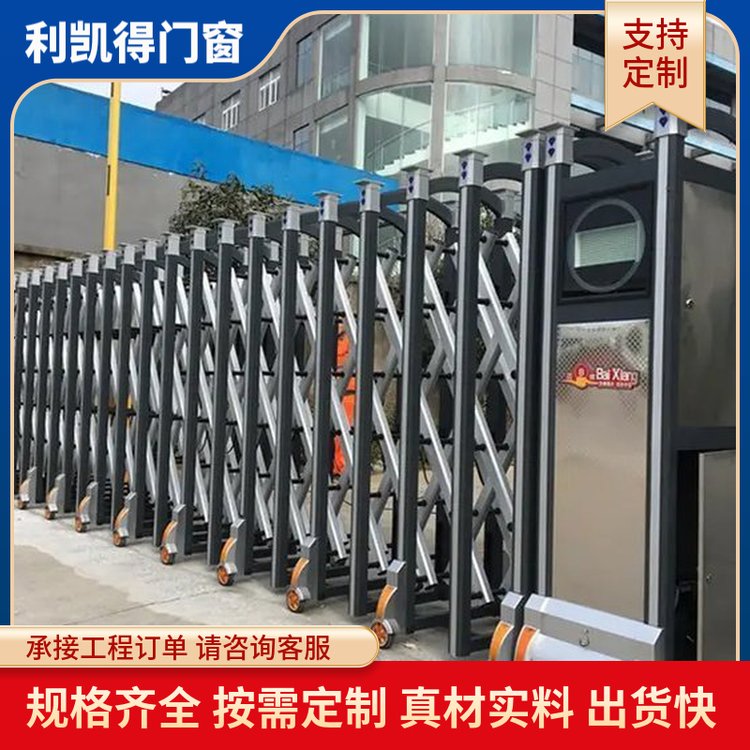 不锈钢电动伸缩门 商场企业小区学校伸缩大门 可上门定制设计