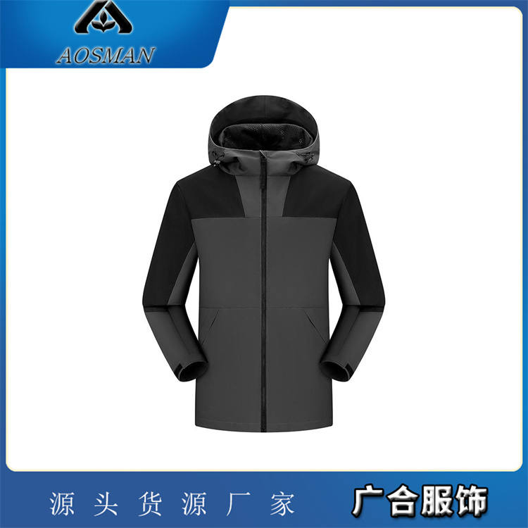 广合服饰拼接男女户外三合一冲锋衣夹克外套羽绒服冬厚
