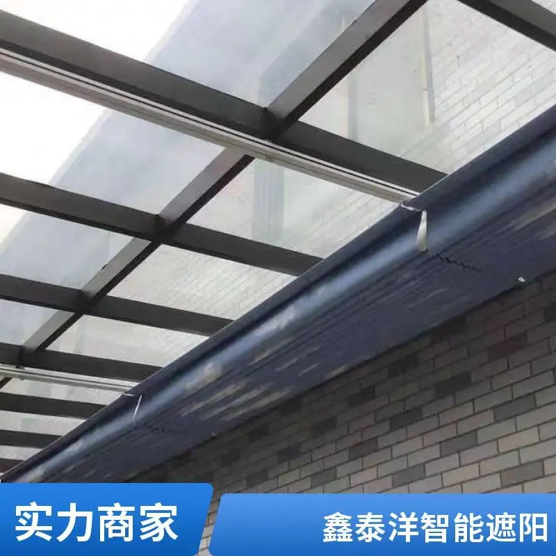 电动天棚帘 商场阳光房遮阳帘 玻璃顶铝合金遮阳百叶