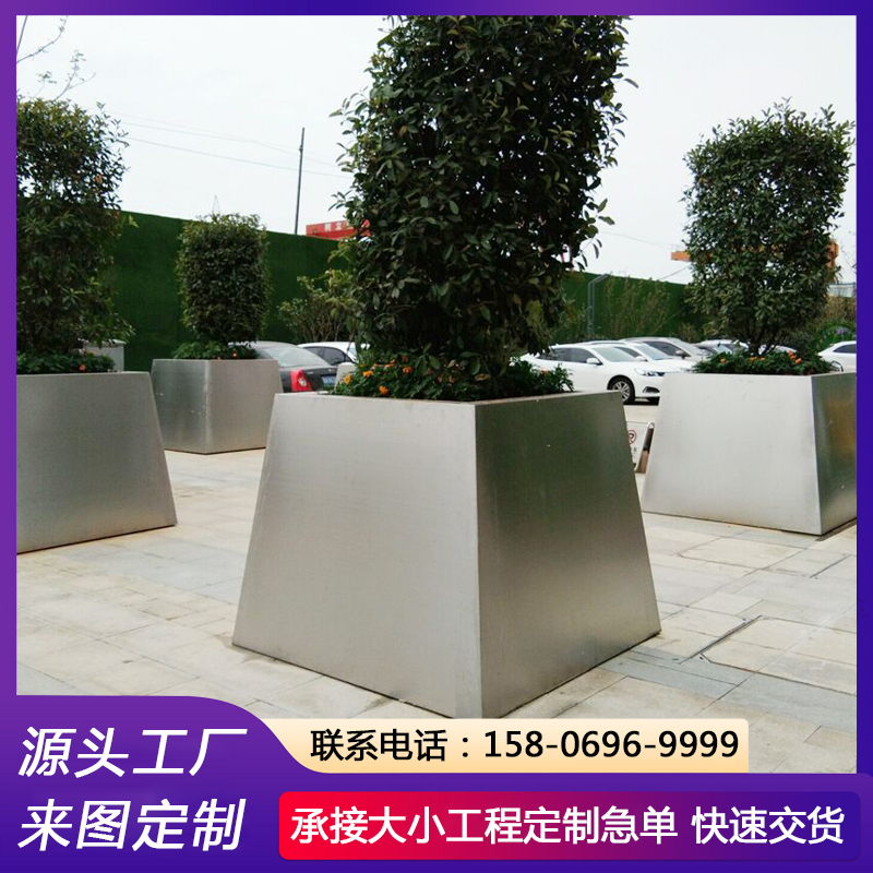 广场可移动花箱 展厅画廊大型金属花槽定制 上门安装