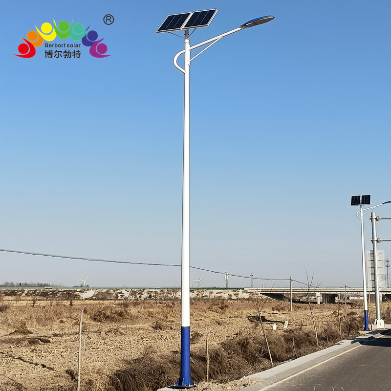 博尔勃特热镀锌LED路灯杆乡村振兴道路照明6米太阳能路灯厂家批发