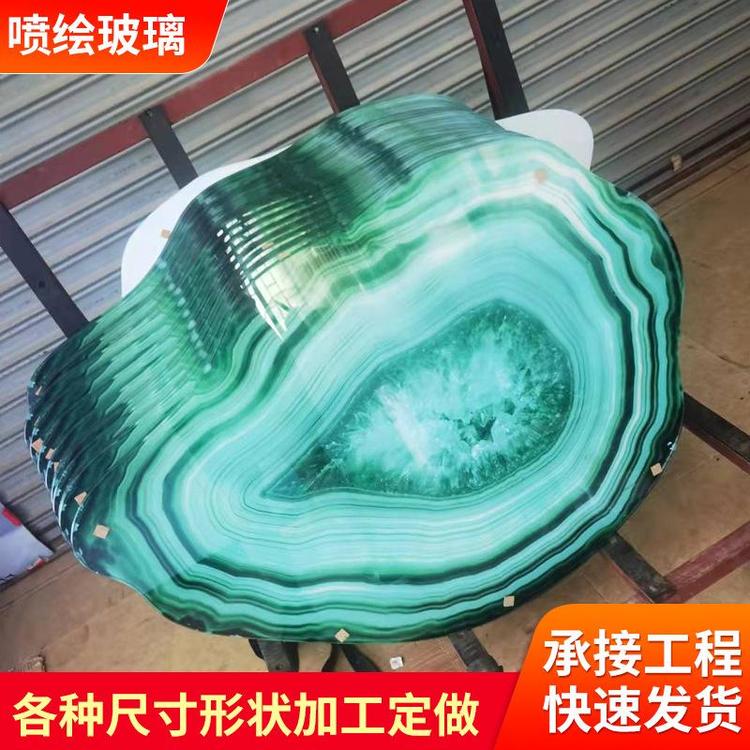 琪艺 数码喷绘玻璃 uv打印夹胶层艺术10MM超白钢化玻璃