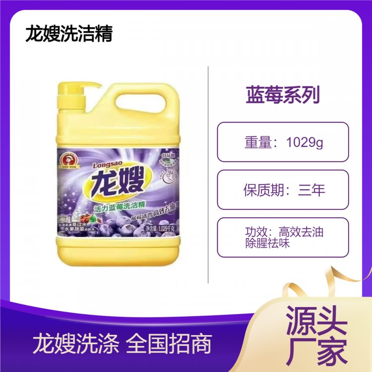 龙嫂1029g蓝莓洗洁精诚招代理商 亲肤不伤手 快速去油污