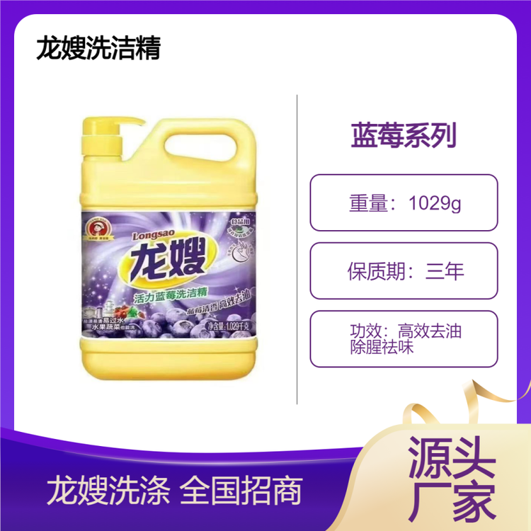 龙嫂1029g蓝莓洗洁精诚招代理商 除油去腥果蔬