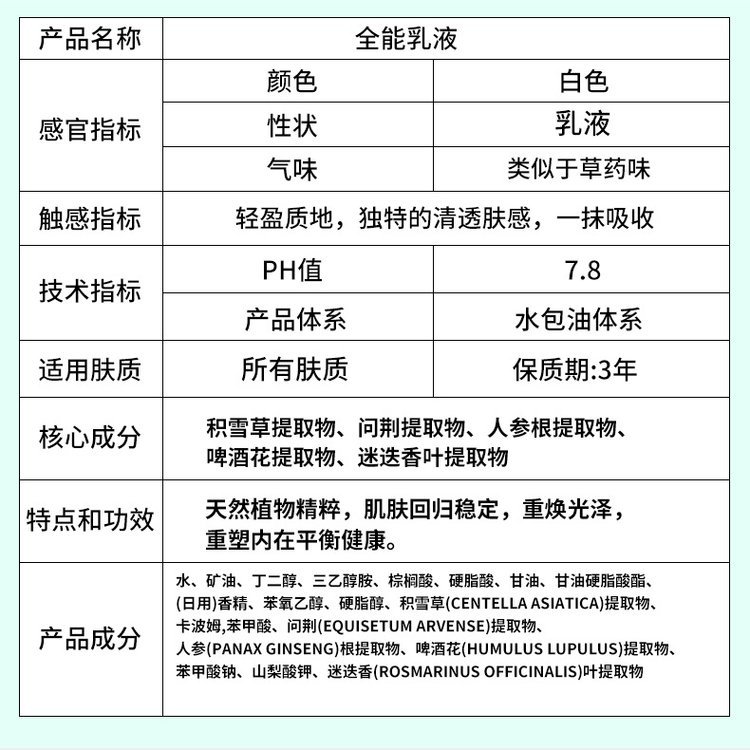 大牌复刻 厂家直供 同款配方 全能乳半成品料体品牌OEM加工