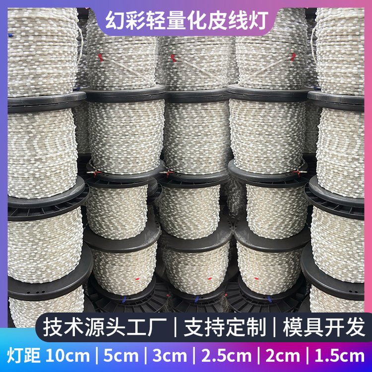 led灯串皮线灯幻彩铜线串灯0码点控GRB窗帘app蓝牙跑马圣诞节批发