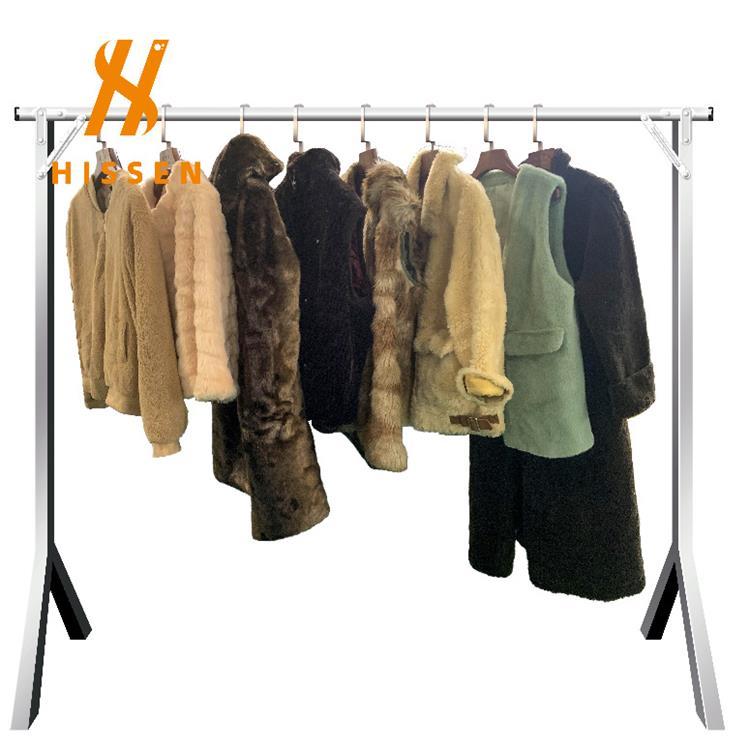 批发A级品质二手衣服 欧美名媛风人造毛外套grade A used clothes