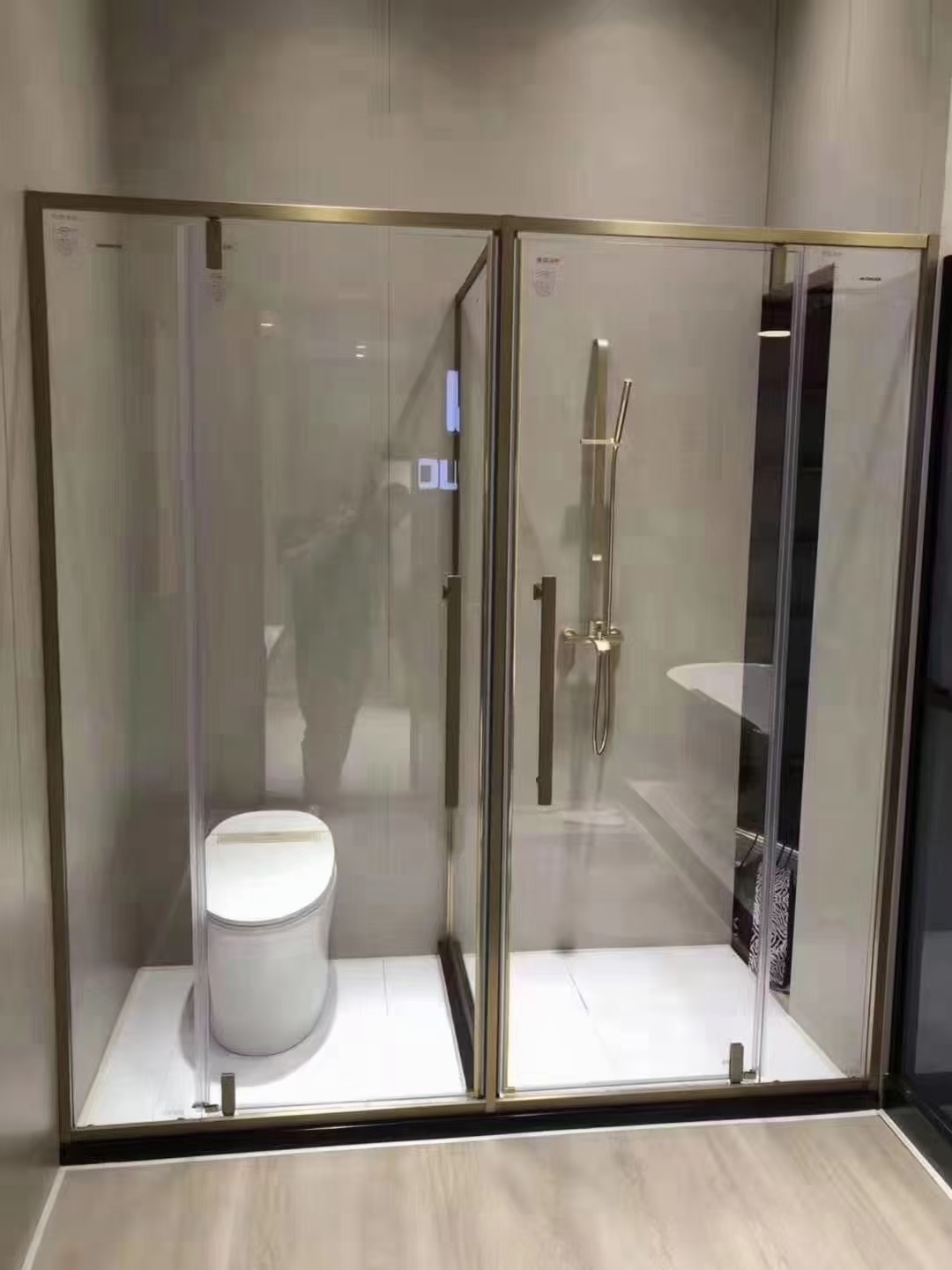 淋浴房玻璃隔断 雅泳 干湿分离钻石型浴房浴室不锈钢家用全边框