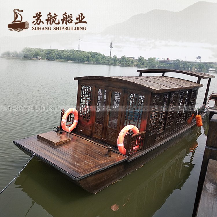 苏航船业制造电动观光船 木质游船 小型景区游览船定制